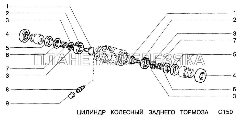 Цилиндр колесный заднего тормоза ВАЗ-2123