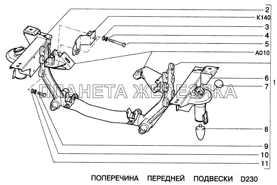 Поперечина передней подвески ВАЗ-2123