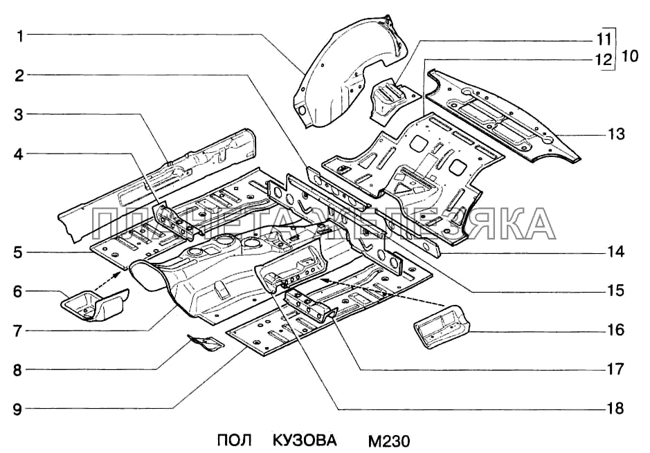 Пол кузова ВАЗ-2123