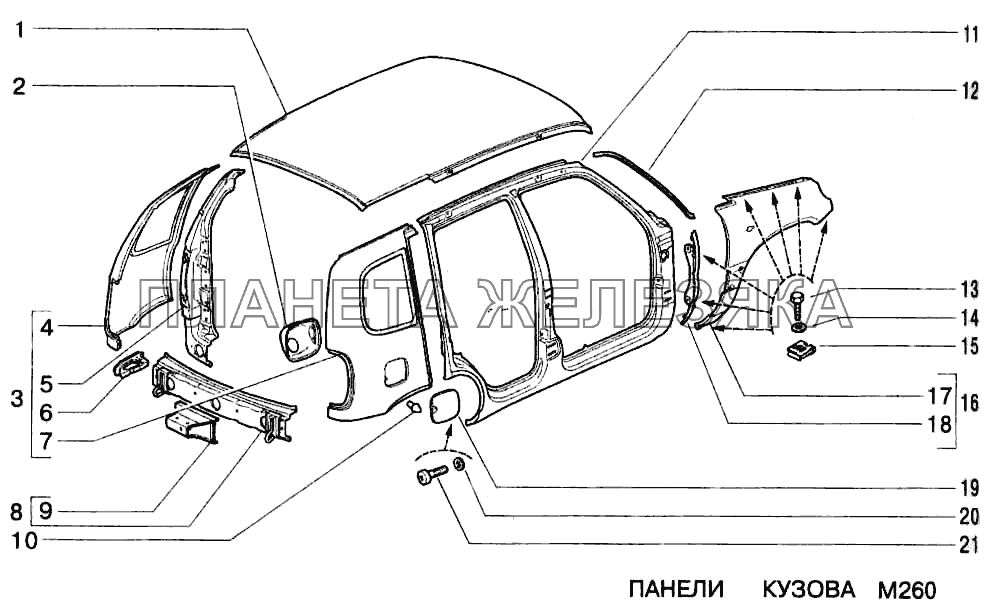 Панели кузова ВАЗ-2123 Панели кузова ВАЗ-2123