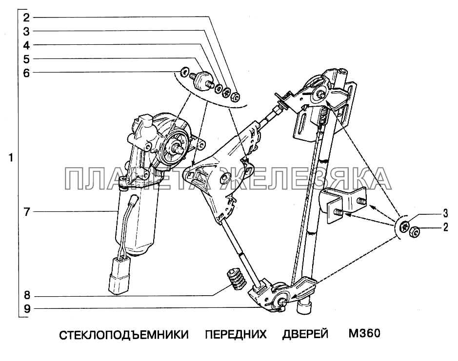 Стеклоподъемники передних дверей ВАЗ-2123