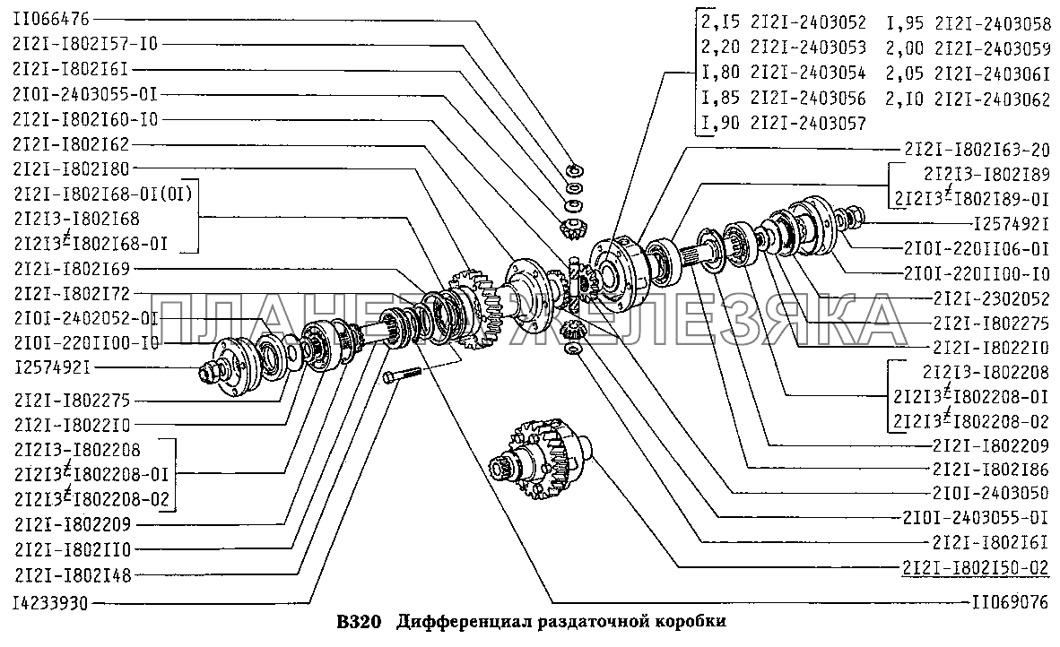 Дифференциал раздаточной коробки ВАЗ-2131