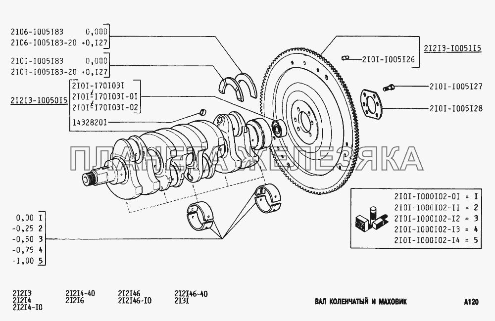 Вал коленчатый и маховик ВАЗ-2131