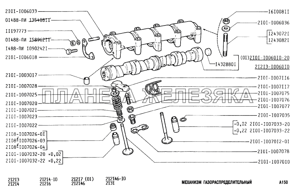 Механизм газораспределительный ВАЗ-2131