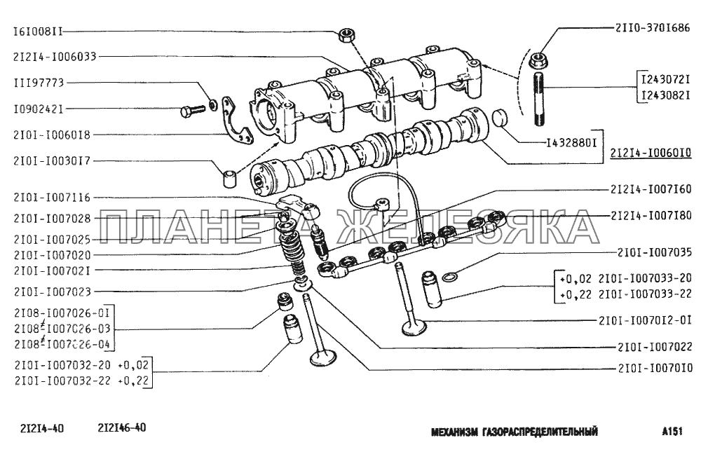 Механизм газораспределительный ВАЗ-2131