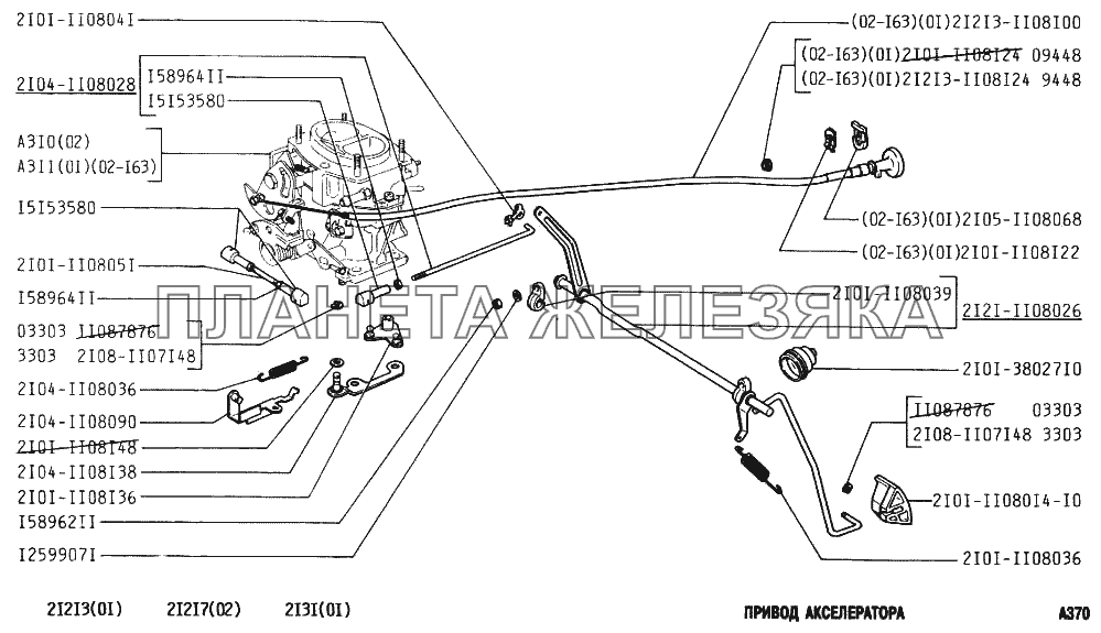 Привод акселератора ВАЗ-2131