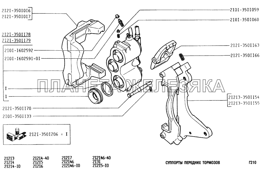 Суппорты передних тормозов ВАЗ-2131