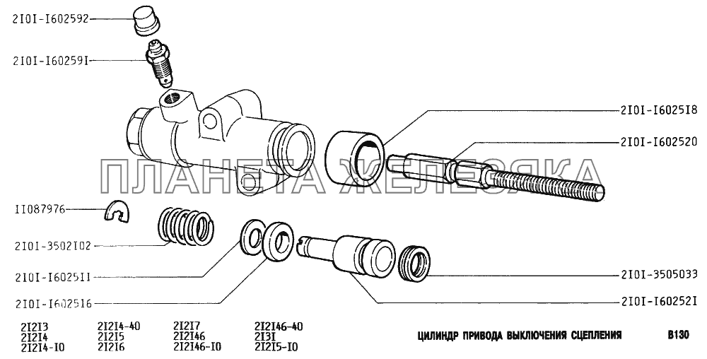 Цилиндр привада выключения сцепления ВАЗ-2131