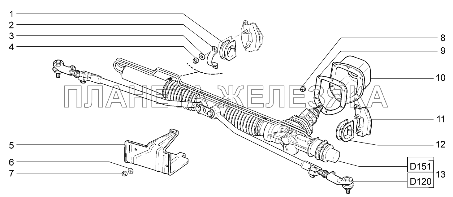 Механизм рулевой ВАЗ-2170 