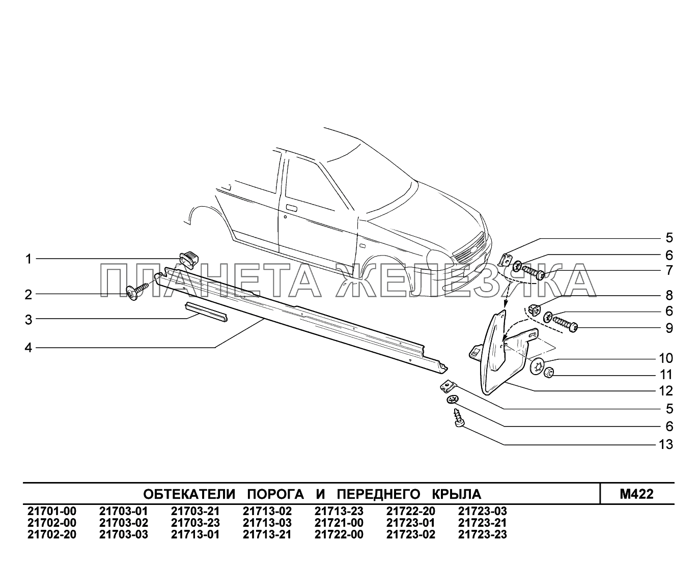 M422. Обтекатели порога и переднего крыла ВАЗ-2170 