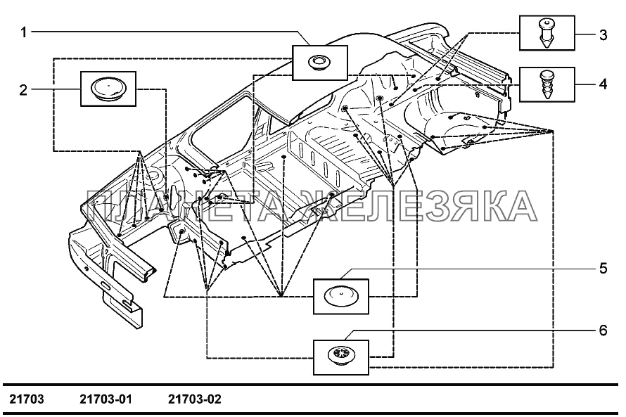 Схема установки заглушек ВАЗ-2170 