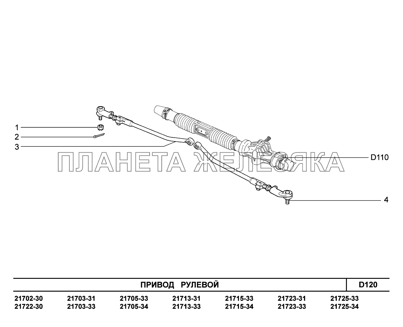D120. Привод рулевой ВАЗ-2170 