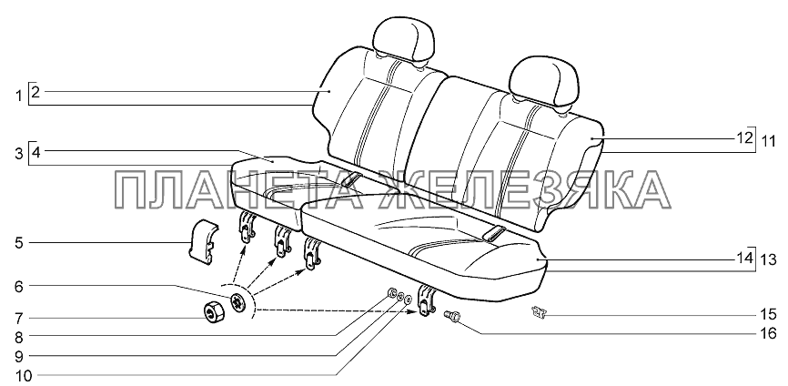 Сиденье заднее LADA Priora Coupe