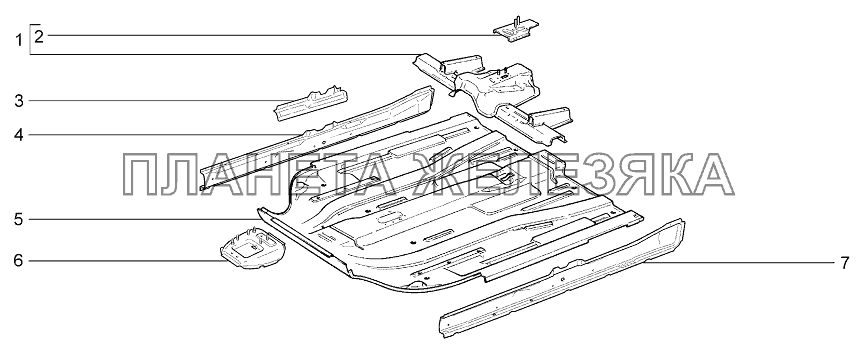 Пол кузова передний LADA Priora Coupe
