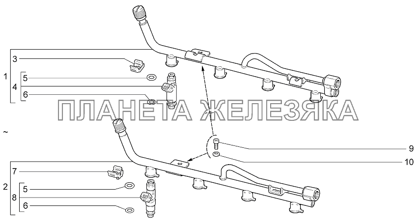 Рампа и форсунки LADA Priora Coupe