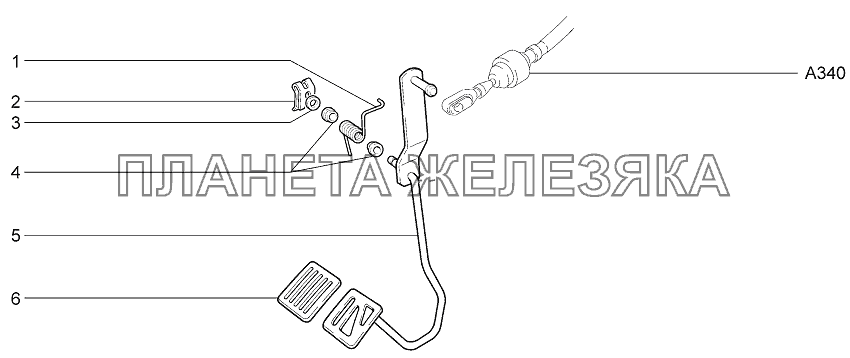 Педаль привода акселератора LADA Priora Coupe