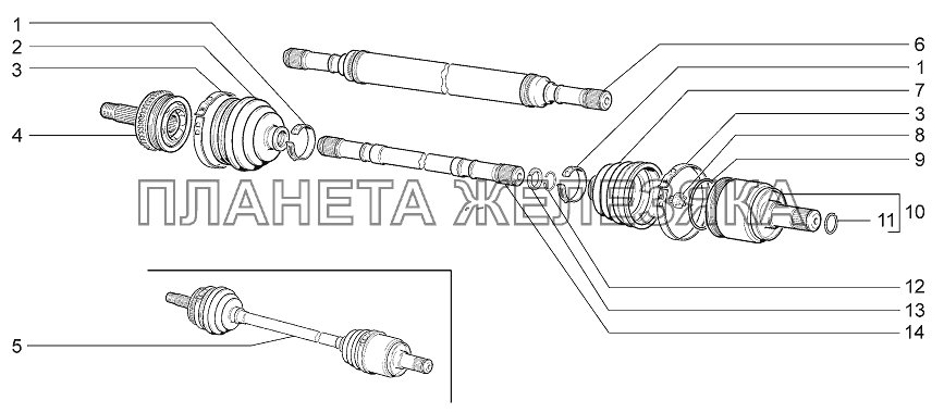 Привод передних колес LADA Priora Coupe