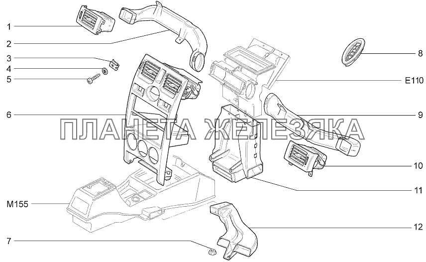 Воздухопроводы и сопла LADA Priora Coupe Воздухопроводы и сопла LADA Priora Coupe