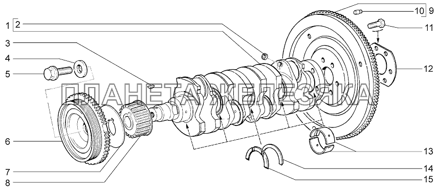 Вал коленчатый и маховик LADA Priora Coupe