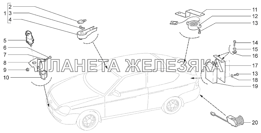 Датчики и система безопасной парковки LADA Priora Coupe Датчики и система безопасной парковки LADA Priora Coupe