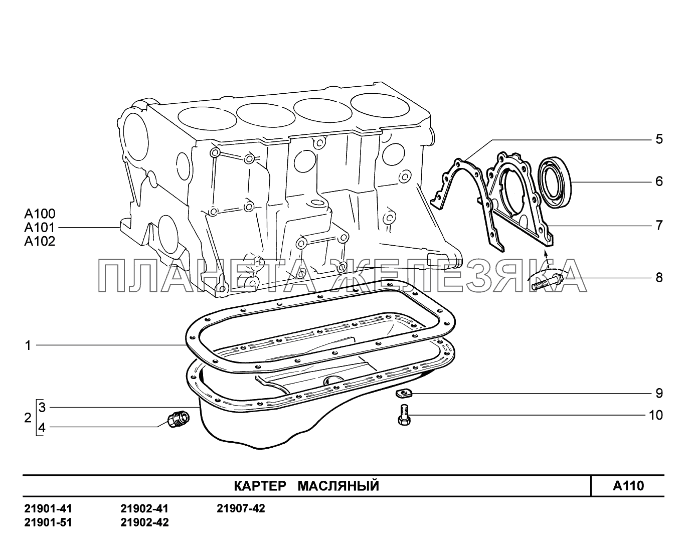 A110. Картер масляный Lada Granta-2190