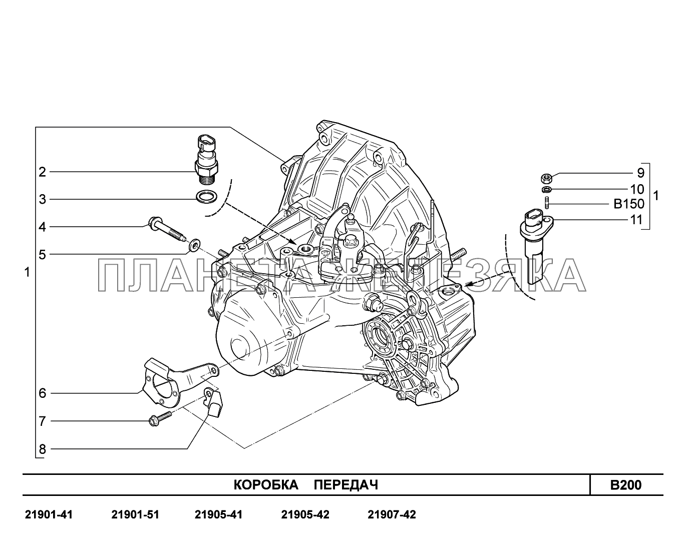 B200. Коробка передач Lada Granta-2190