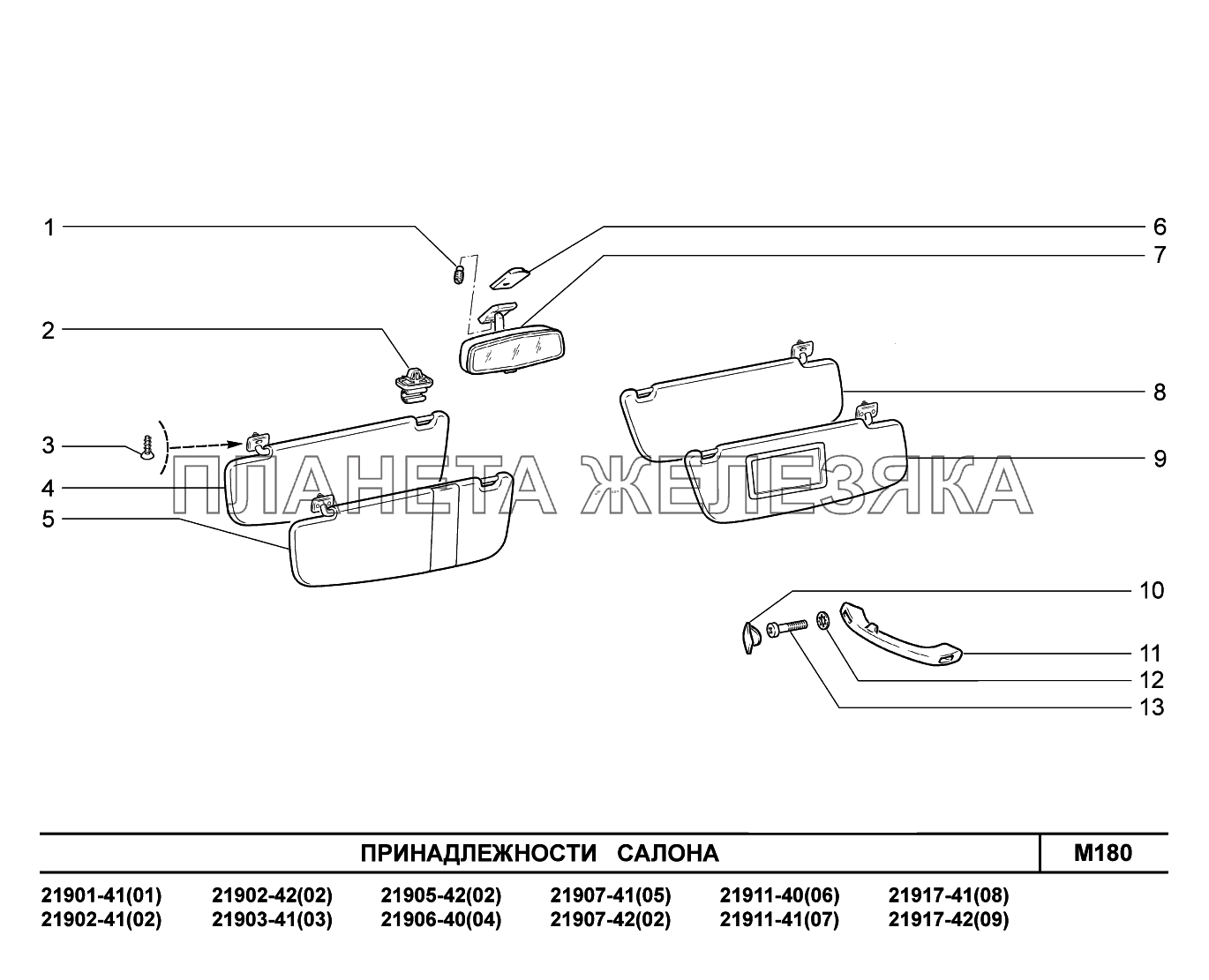 M180. Принадлежности салона Lada Granta-2190