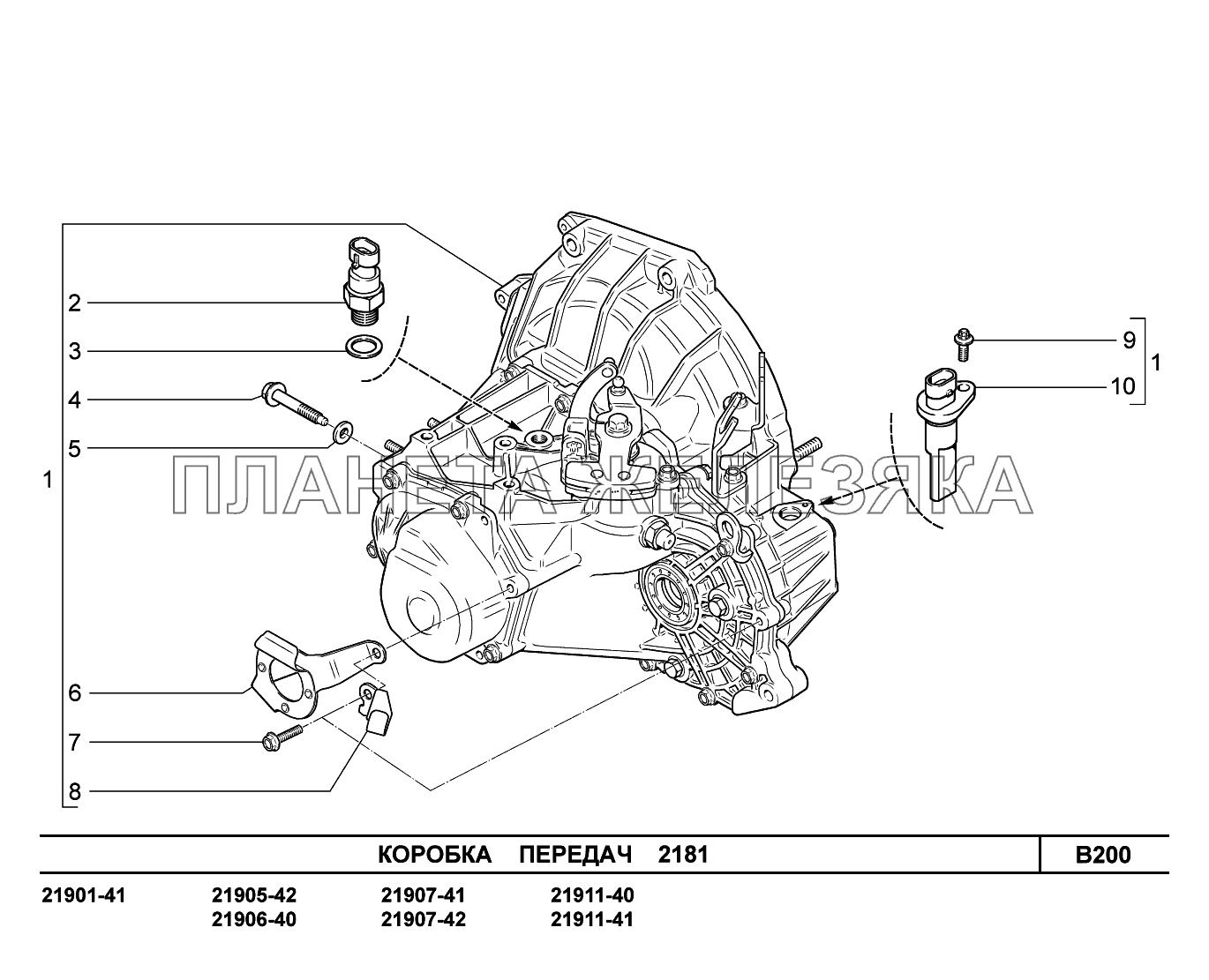B200. Коробка передач Lada Granta-2190