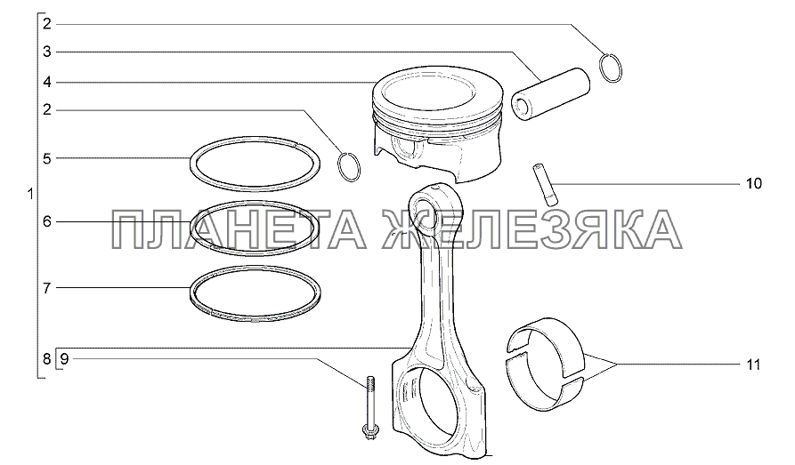 Шатуны и поршни (вариант по выбору) А132 Lada Granta-2190