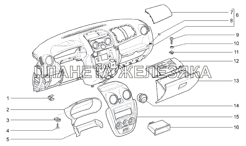 Панель приборов М191 Lada Granta-2190