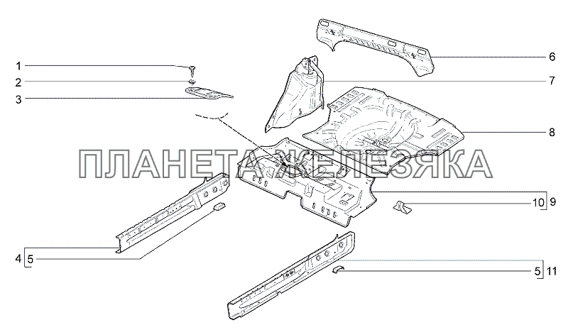 Пол задний Lada Granta-2190