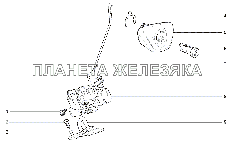 Замок крышки багажника Lada Granta-2190