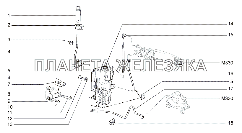 Замки передних дверей Lada Granta-2190