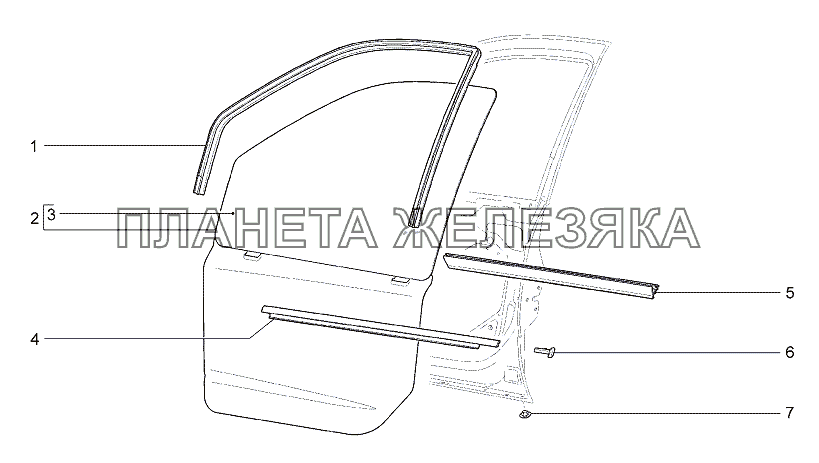 Окна передних дверей Lada Granta-2190