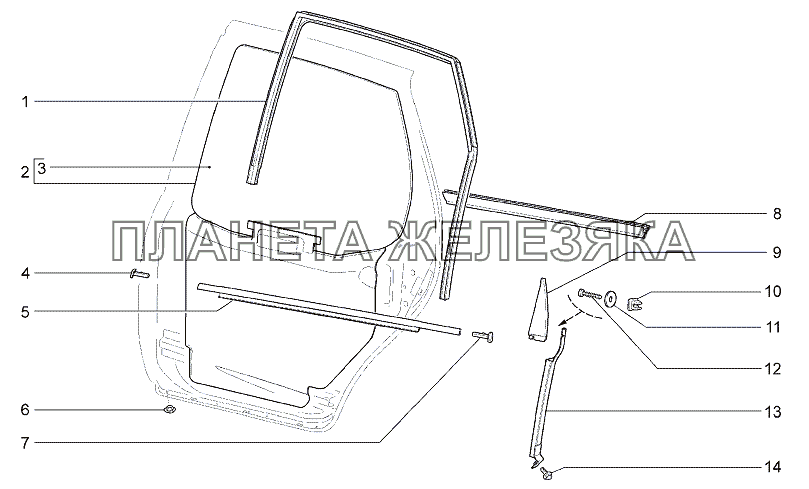 Окна задних дверей Lada Granta-2190