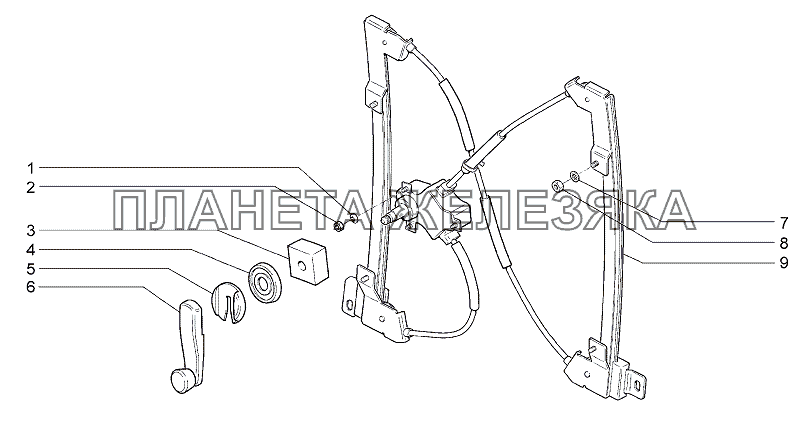 Стеклоподъемники передних дверей М361 Lada Granta-2190