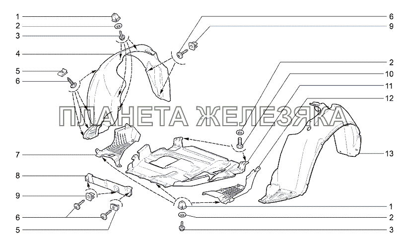 Щитки Lada Granta-2190