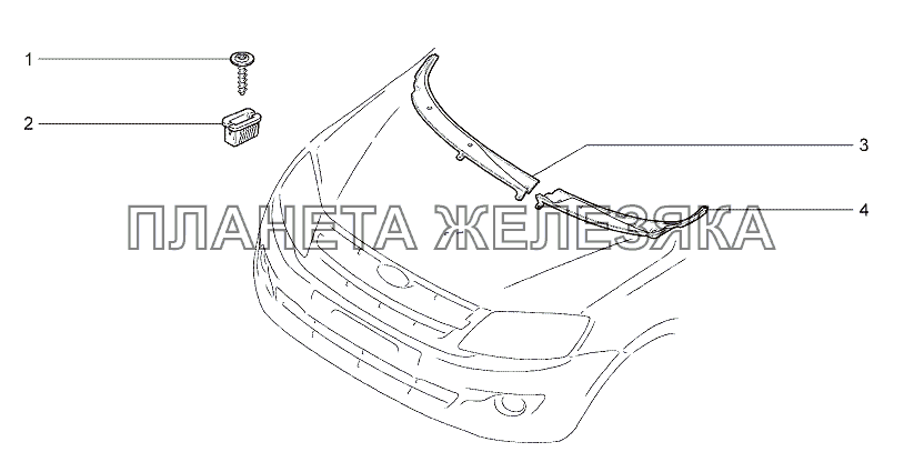 Накладки облицовочные ветрового окна Lada Granta-2190