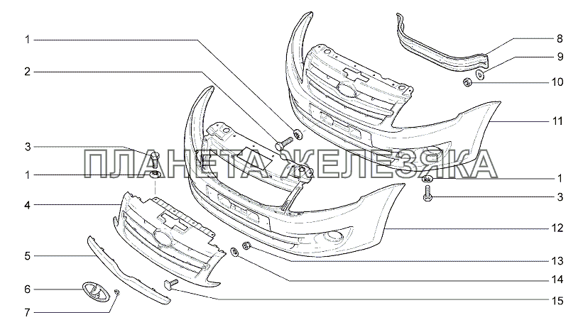 Бампер передний Lada Granta-2190