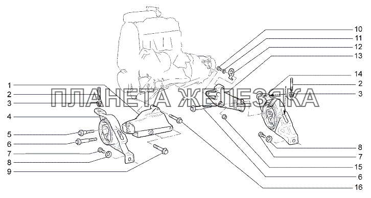 Подвеска двигателя Lada Granta-2190