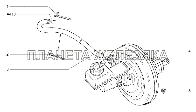 Элементы привода тормозов Lada Granta-2190