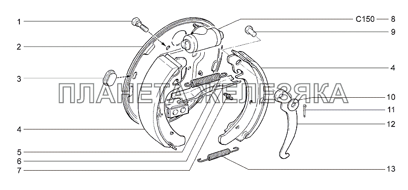 Тормоза задние Lada Granta-2190