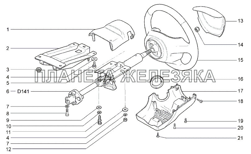 Колонка рулевая D101 Lada Granta-2190