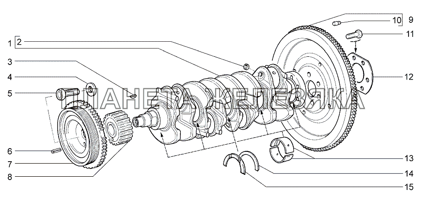 Вал коленчатый и маховик А120 Lada Granta-2190