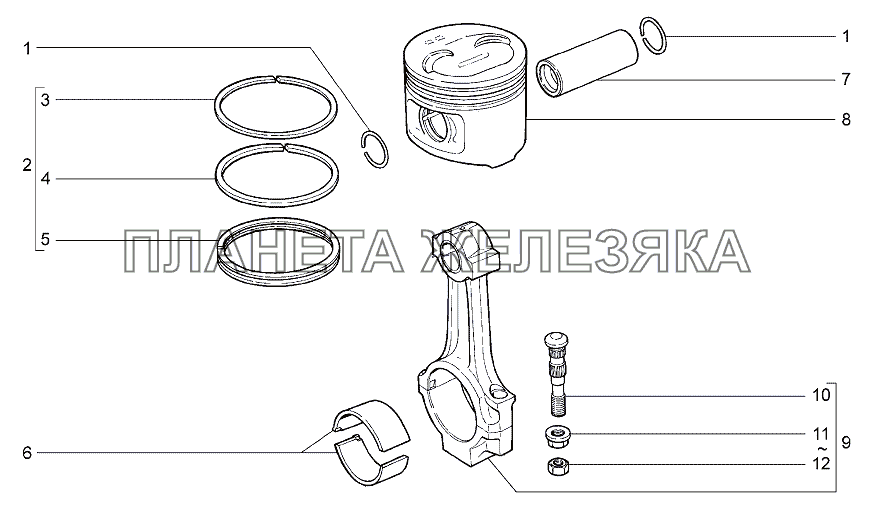 Шатуны и поршни (вариант по выбору) А131 Lada Granta-2190