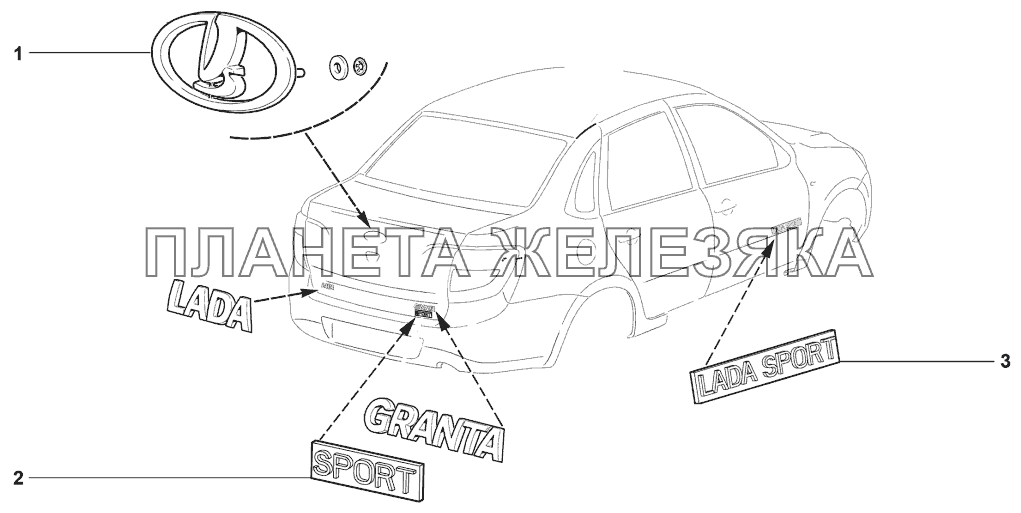 Орнаменты Lada Granta sport (доп.)