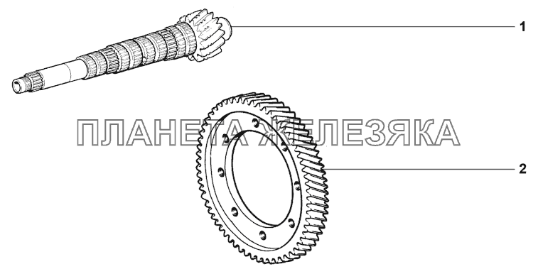 Вал вторичный и шестерня ведомая главной передачи Lada Granta sport (доп.)