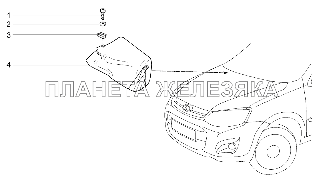 Щиток водоотражательный Lada Kalina 2192, 2194