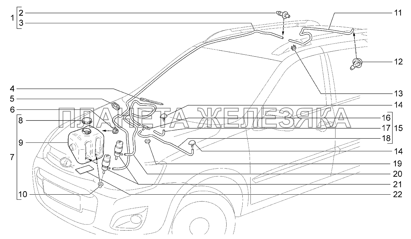 Омыватели Lada Kalina 2192, 2194 Омыватели Lada Kalina 2192, 2194