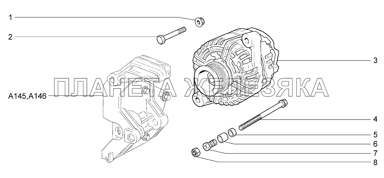 Установка генератора Lada Kalina 2192, 2194